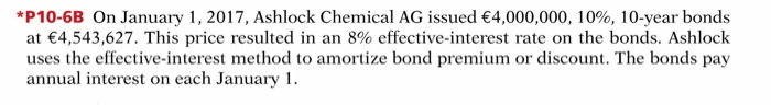  Problem Two: Refer to the data for problem 10-6B on page