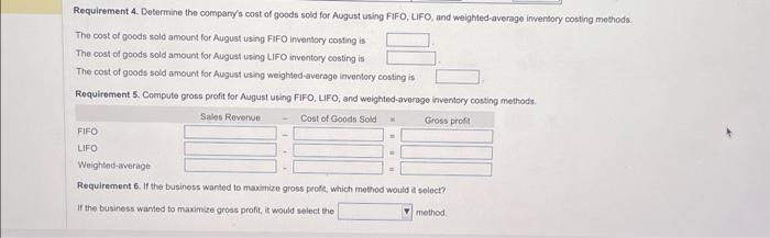 record for the merchandise inventory using the weighted-average inventory costing method. 4.