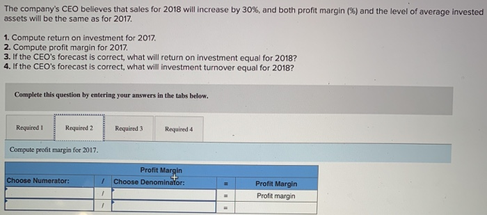 following for 2017 Sales Operating income Average invested assets $19,360,000 3,388,000o 24,200,000