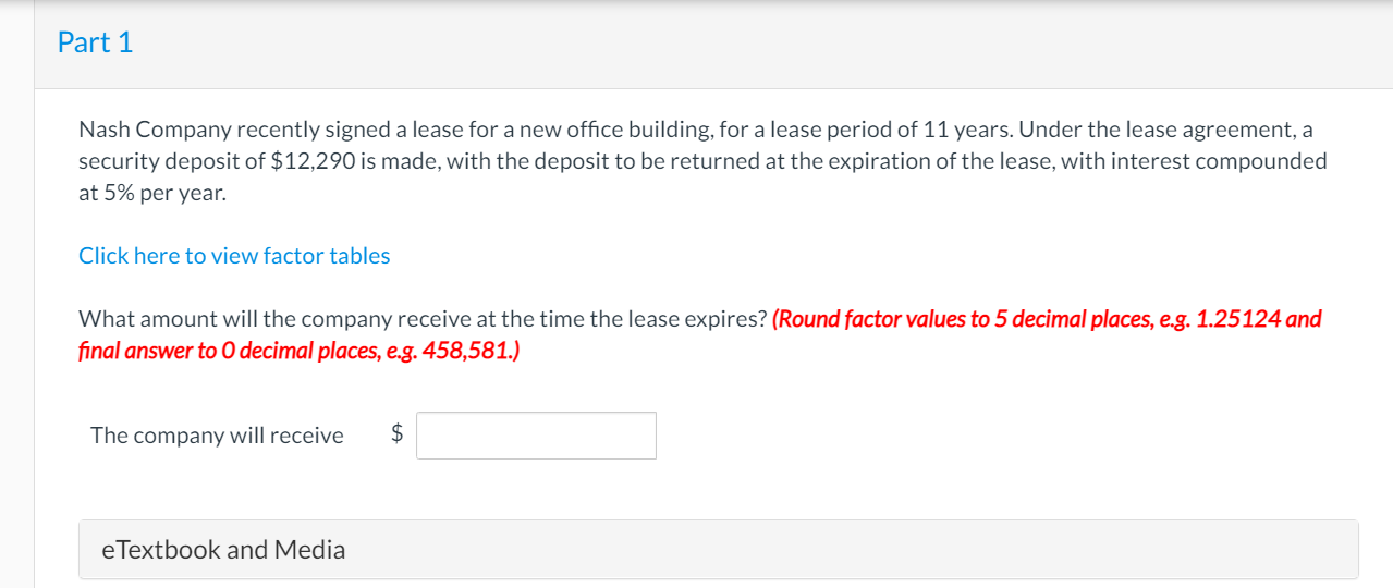  Part 1 Nash Company recently signed a lease for a new