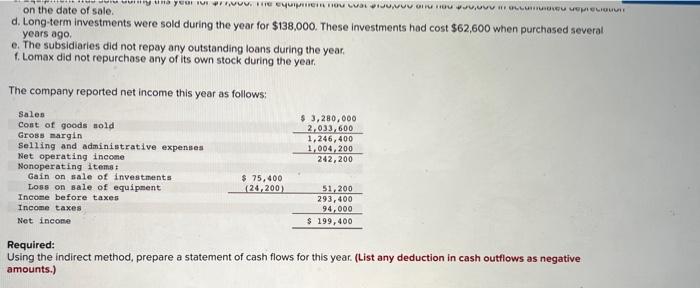 last two years is as follows: The following additional information is available