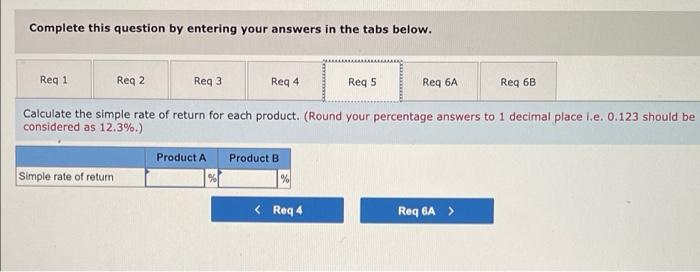 computed the cost and revenue estimates for each product as follows: Product