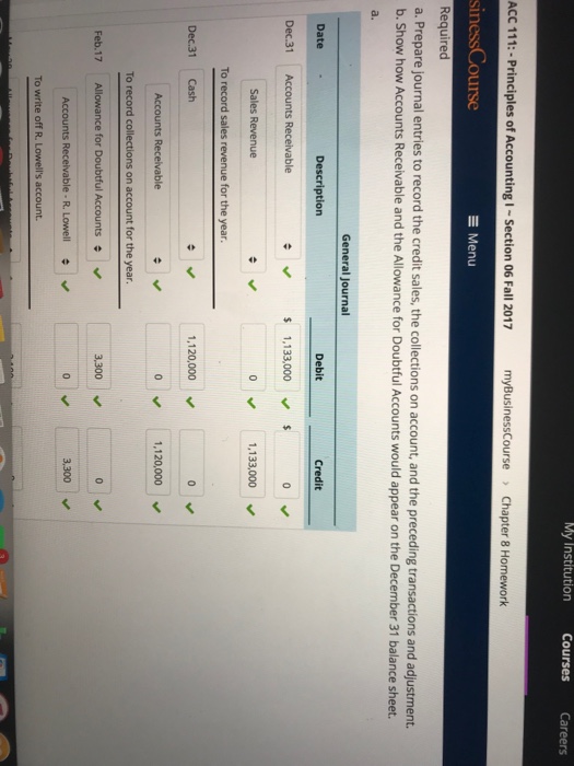 Thank you ACC 111:-Principles of Accounting I-Section 06 Fall 2017 myBusinessCourseChapter 8