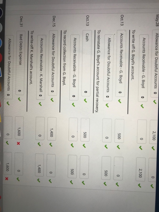 Homework usinessCourse Menu Journal Entries for Credit Losses At the beginning of