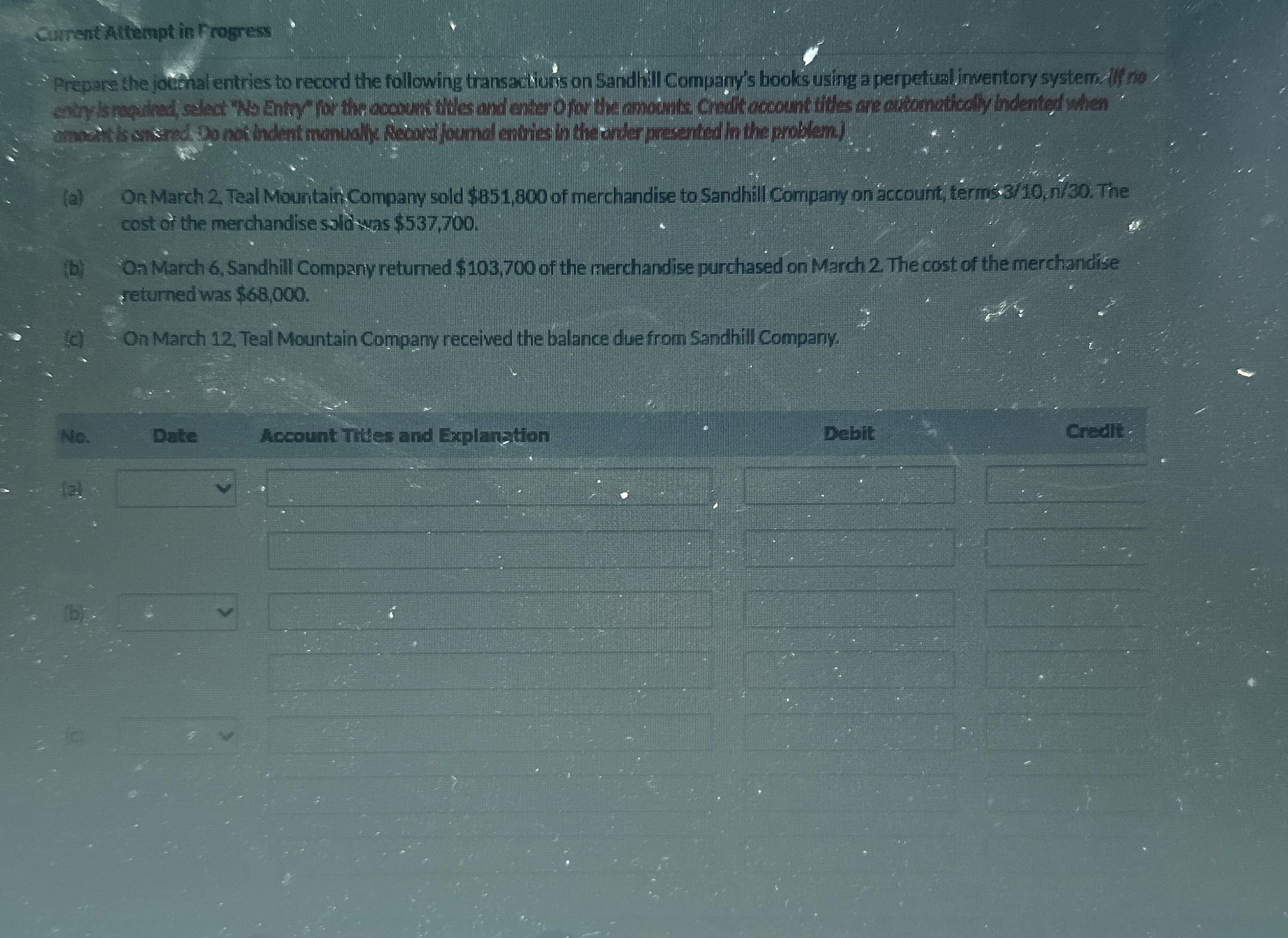  Cument Altempt in Progress (a) On March 2 Teal Mountain, Company