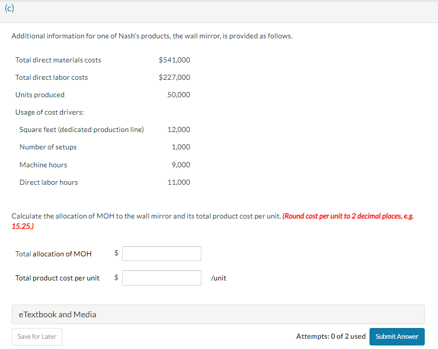 an important business consideration: the cost of MOH. The company had not