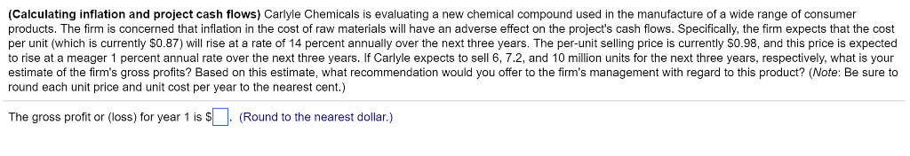 For year 2 and 3 also Calculating inflation and project cash flows)