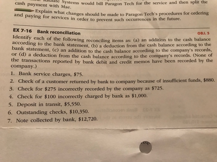  cash payment with Mae. ystems would bill Paragon Tech for the