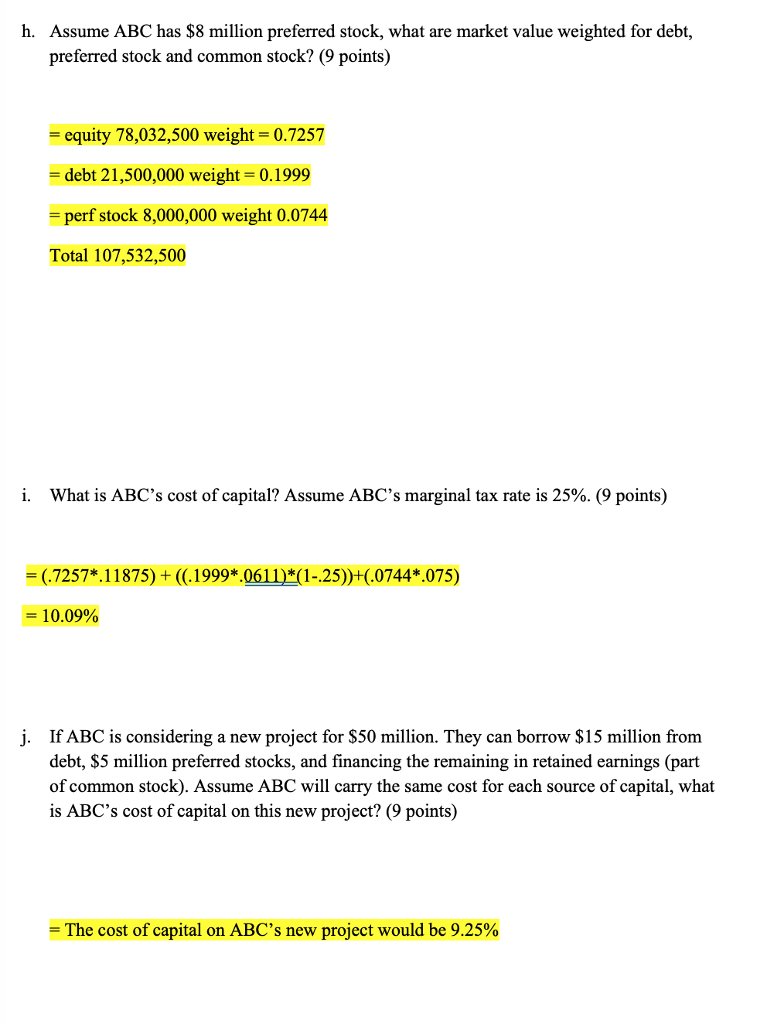 pays semiannually; the current market price is S1075. What is ABC's cost