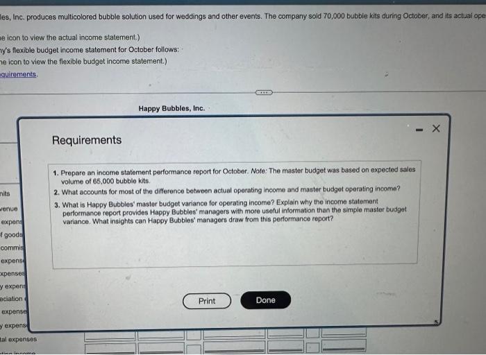 October, and its actual operating income was as foligws (Cick the icon