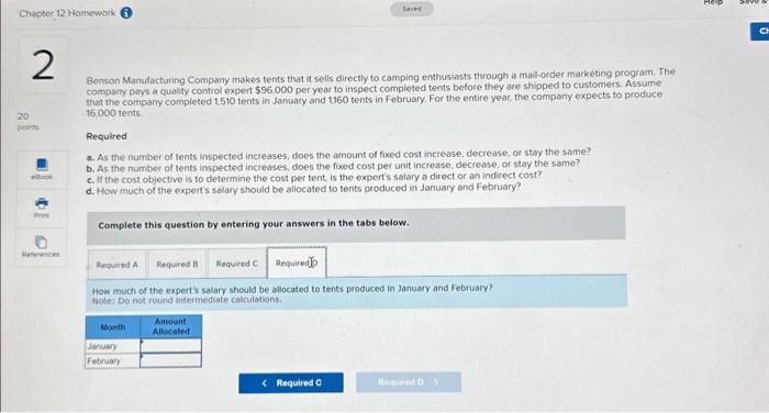 $96,000 per year to inspect completed tents before they are shipped to