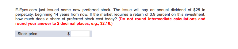  E-Eyes.com just issued some new preferred stock. The issue will pay