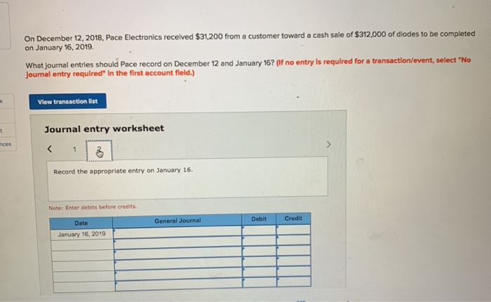 toward a cash sale of $312,000 of diodes to be completed on