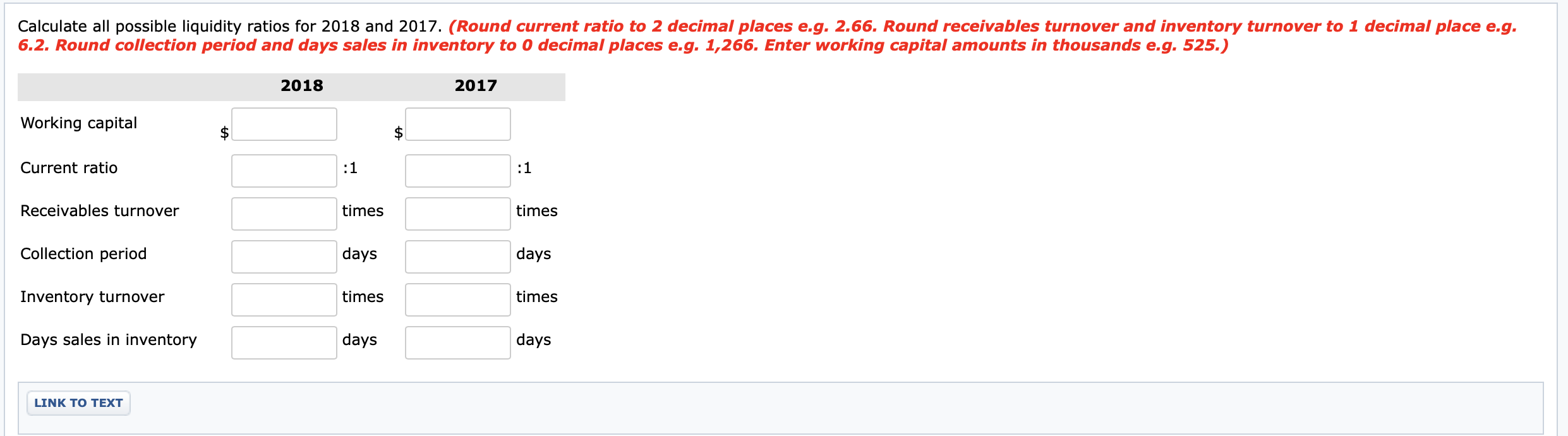 shown below. 2016 $ HANDLEY INC. Statement of Financial Position (partial) December