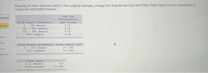  Keeping all other data the same in the original example, change