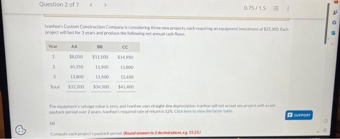  Ivanhoe's Custom Construction Company is consider ing three new projects each