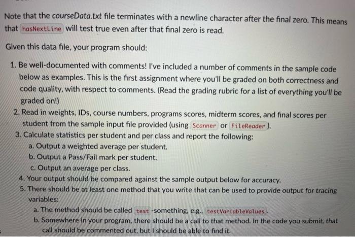 file: courseData.txt . Note that when you click on the link to