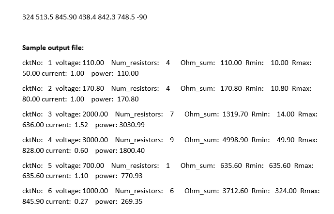 file I/O. It contains two parts: Part 1: A direct-current circuit simulator