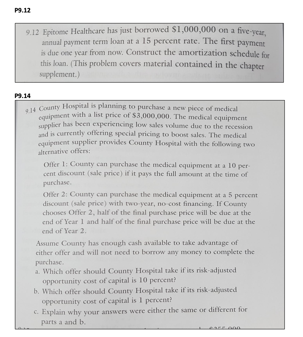  What is the answer for 9.12 and 9.14 a to c