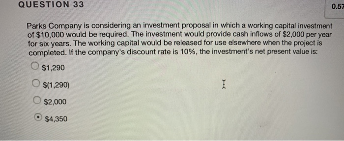$80,000 $13,000 For the past year, the minimum required rate of return