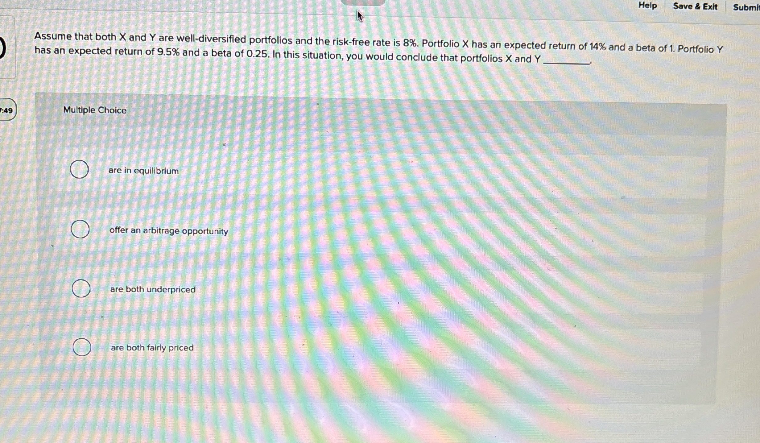  Help Save & Exit Subm Assume that both x and Y