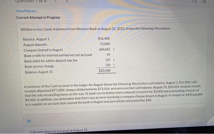  = -73 View Policies Current Attempt in Progress Wildhorse Inc's bank