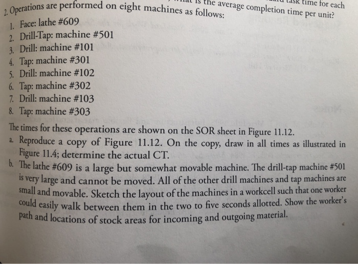 time for each the average completion time per unit? 2. Operations