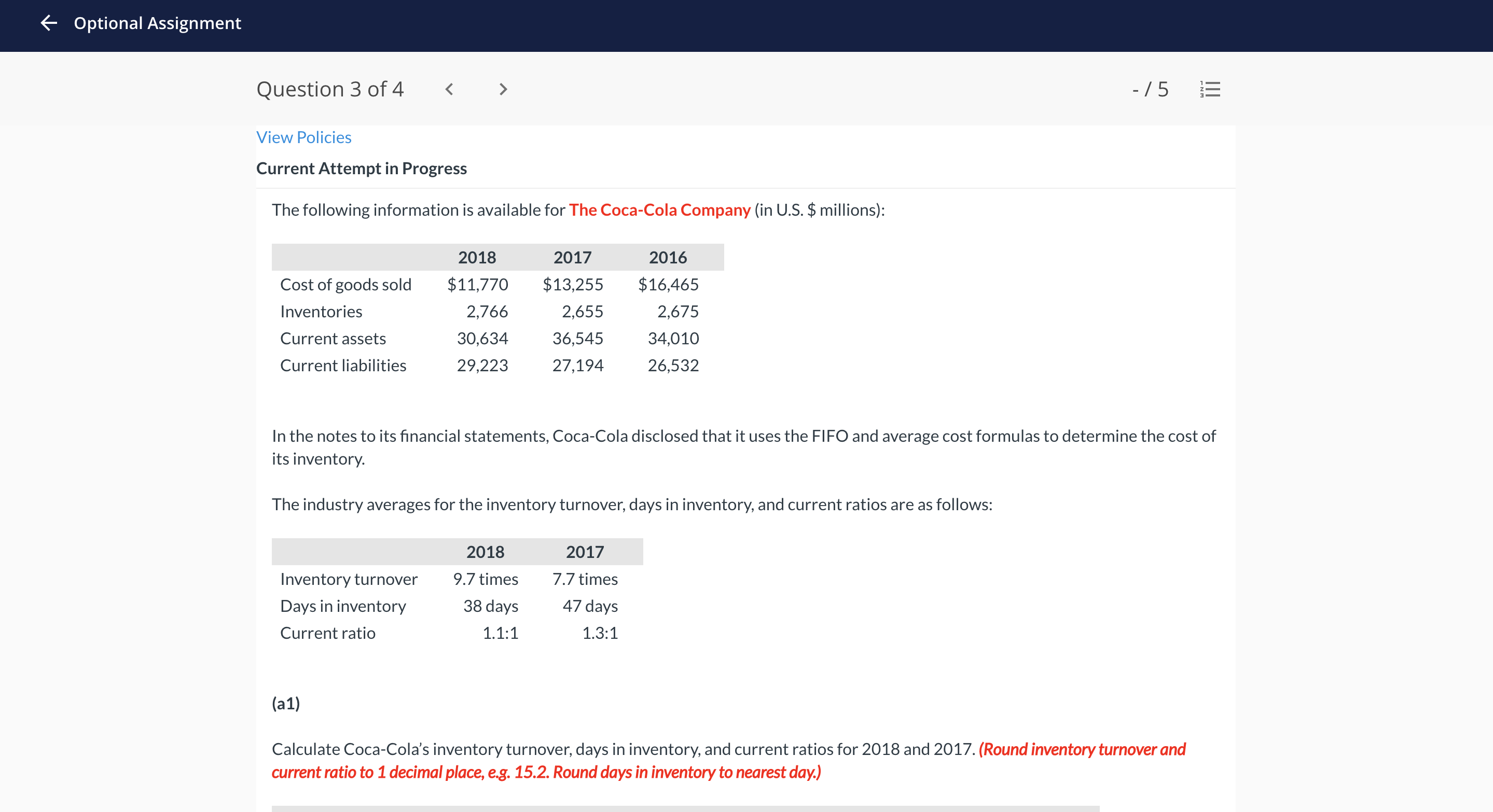 + Optional Assignment Question 3 of 4 - 75 III View