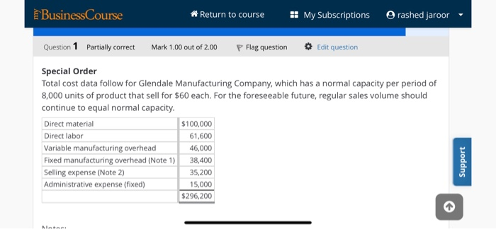  Business Course Return to course ! My Subscriptions rashed jaroor Question