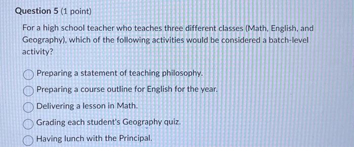  For a high school teacher who teaches three different classes (Math,