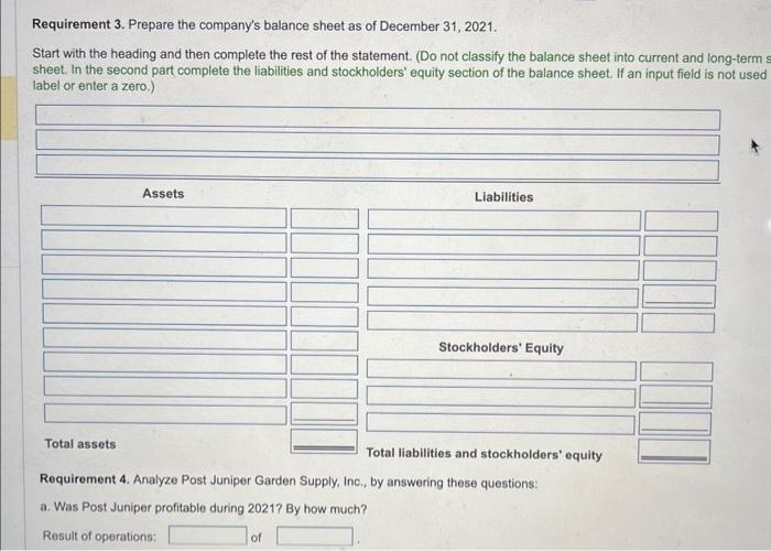 of December 31, 2021, and revenues and expenses for the year (Click