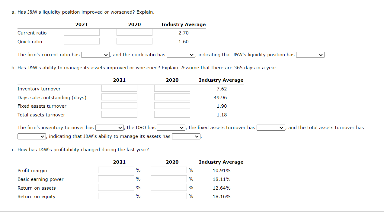 here. Joshua \& White Technology: December 31 Balance Sheets Joshua \& White