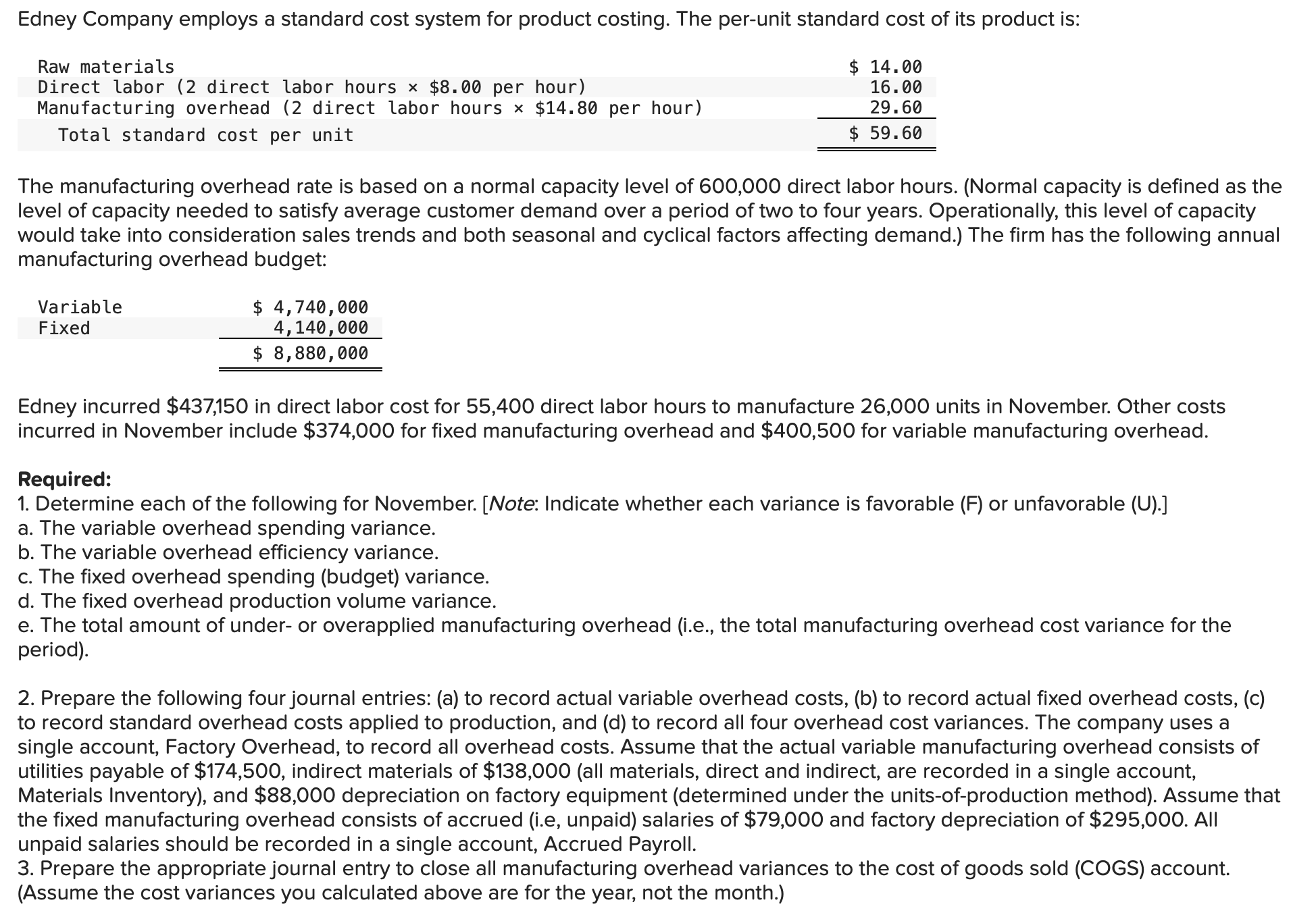 The manufacturing overhead rate is based on a normal capacity level