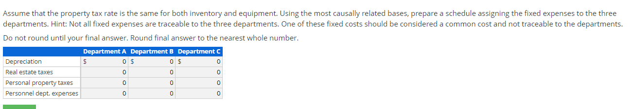 three departments, follow: Department A Department B Department Inventory $128,000 $460,800 $179,200