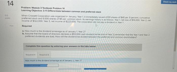  Check my work 14 05 Problem: Module 3 Textbook Problem 14