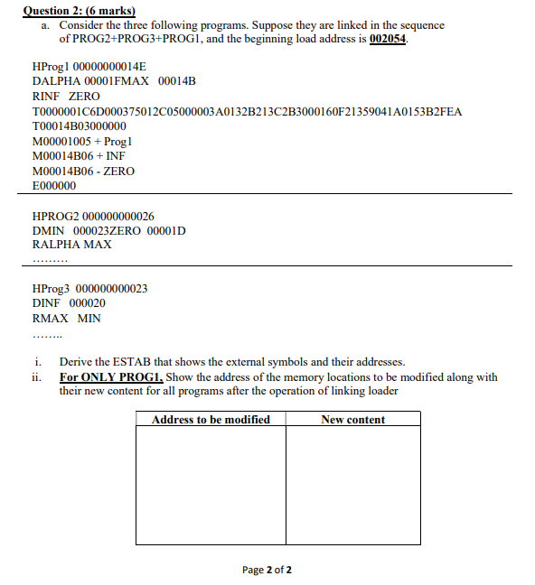  Question 2: (6 marks) a. Consider the three following programs. Suppose