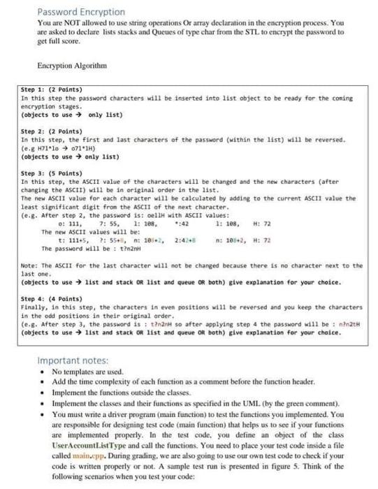 of user accounts. Each node of the list will store the information