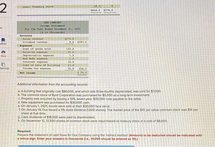 cash flows; indirect method [LO21-4, 21-8] The comparative balance sheets for 2021