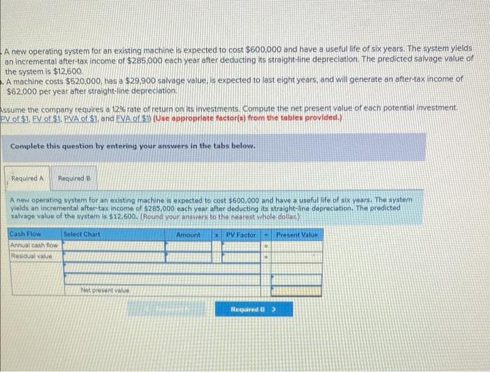  A new operating system for an existing machine is expected to