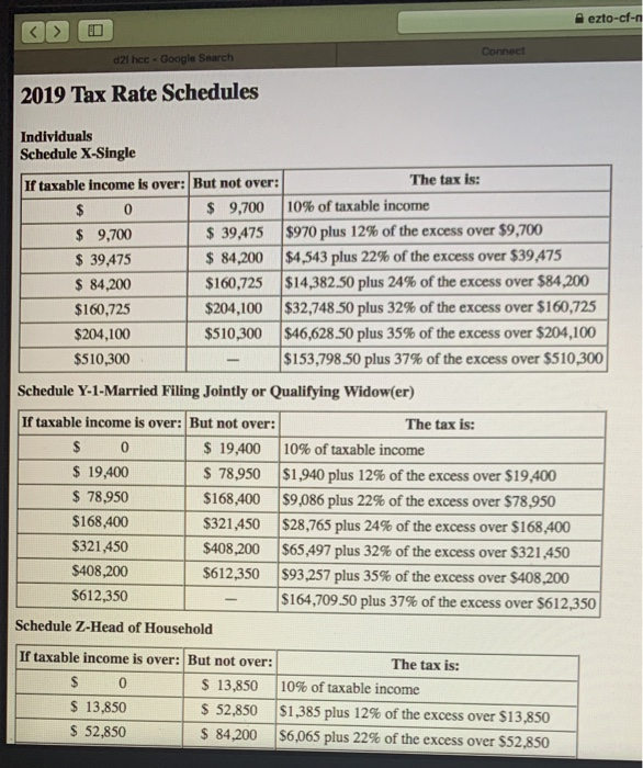the questions displayed below) Lacy is a single taxpayer. In 2019, her