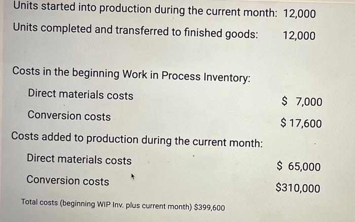 system. The any for a recent month: 100 Units completed and transferred