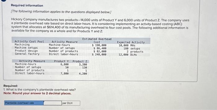 please solve as soon as possible Required information [The following information applies