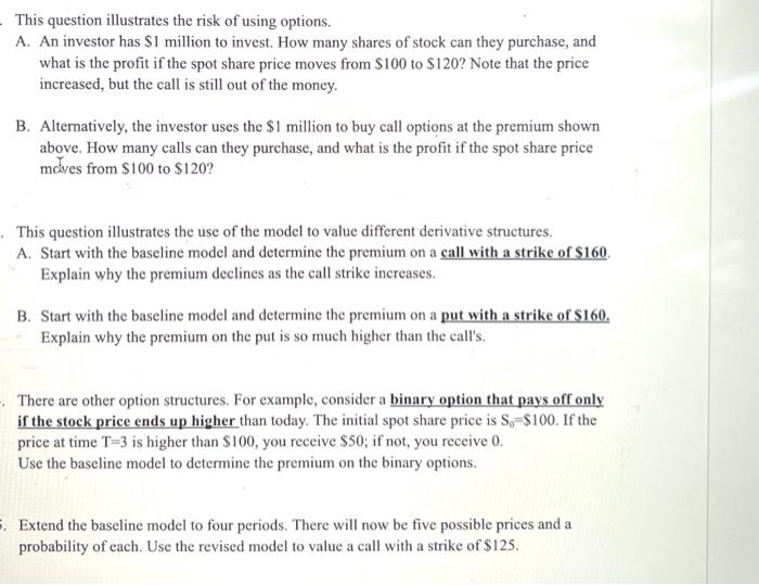 We looked at the following example of a stock with a spot