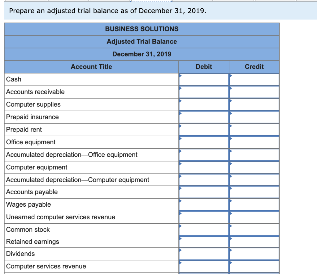 Business Solutions (reflecting its transactions for October and November of 2019) follows.