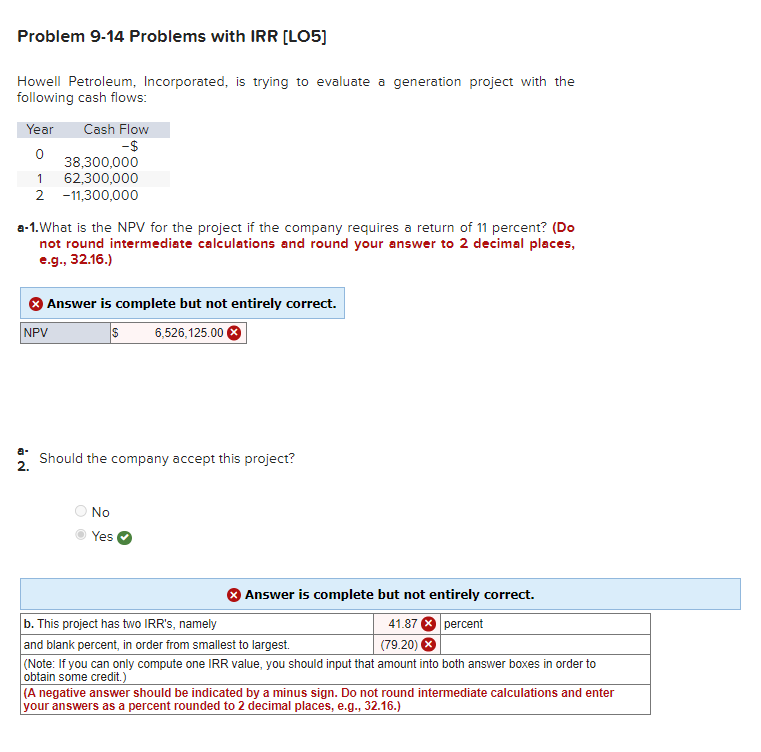 Howell Petroleum, Incorporated, is trying to evaluate a generation project with