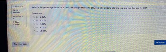  please help me Question 13 Not yet What is the percentage