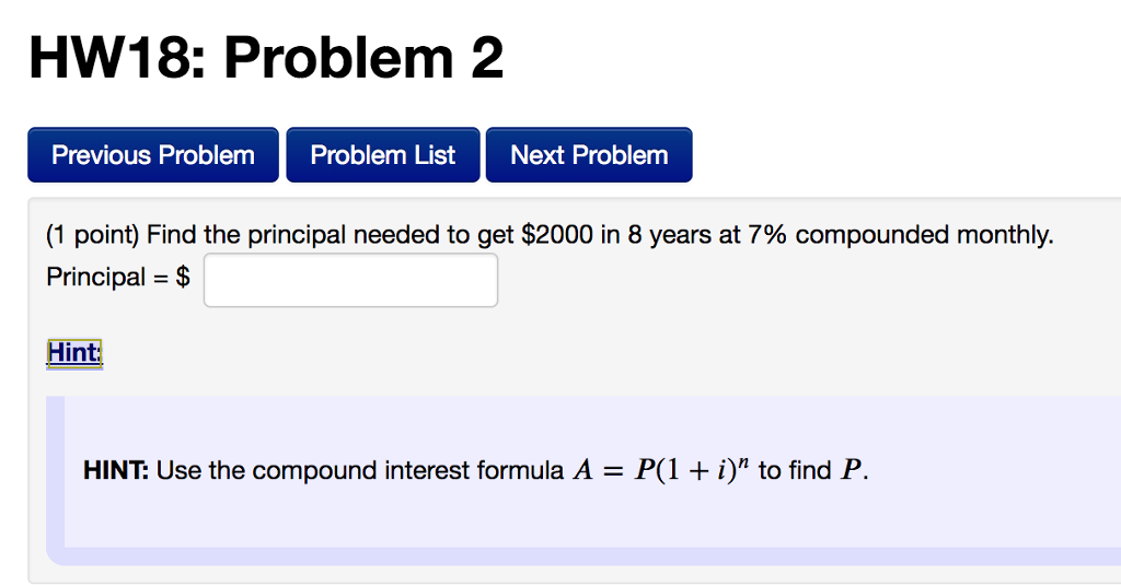  HW18: Problem 2 Previous Problem Problem List Next Problem (1 point)