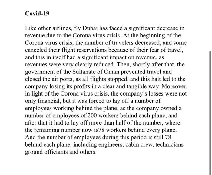 try to find solutions for this problem based on revenue management Covid-19