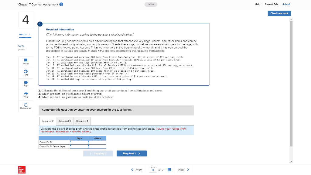 Required 2. Required 3. Required 4. Chapter 7 Connect Assignment Help Save