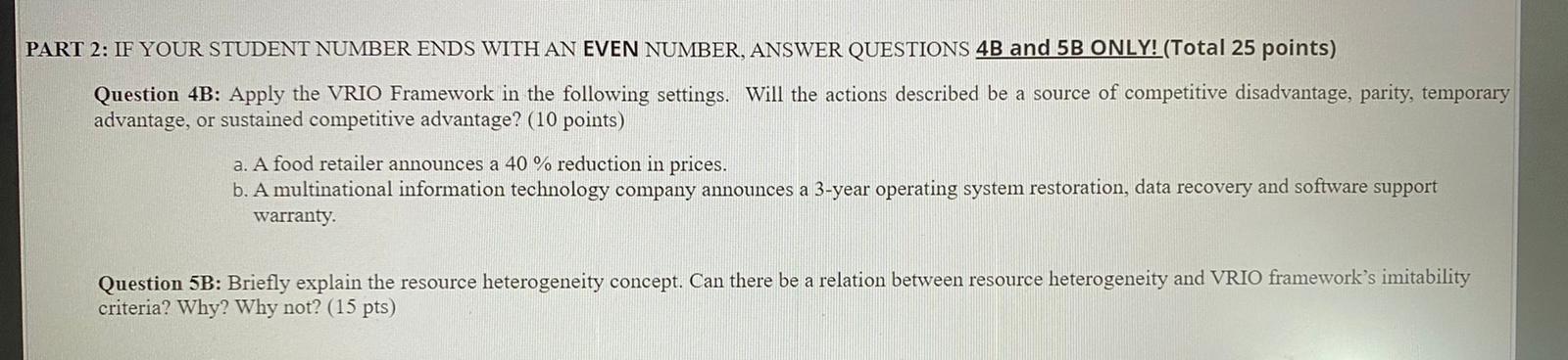  PART 2: IF YOUR STUDENT NUMBER ENDS WITH AN EVEN NUMBER,